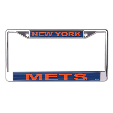 Mets Laser Cut License Plate Frame Metallic Silver