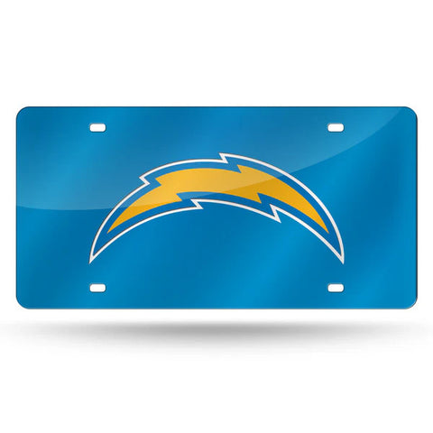 Chargers Laser Cut License Plate Tag Color Blue