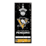 Penguins 5x11 Wood Bottle Opener Sign