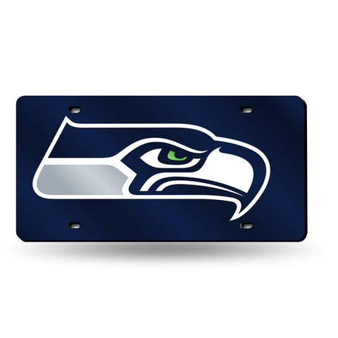 Seahawks Laser Cut License Plate Tag Color Blue