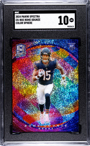 Bears Rome Odunze 2024 Panini Spectra No.CS-ROE Color Sphere SGC Graded 10 Rookie Single Card