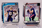Patriots Drake Maye 2024 Panini Clearly Donruss No.3 #51/99 - No.53 Rookie (Lot of 2) Single Card