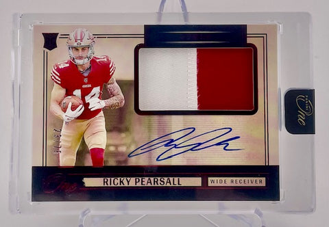 49ers Ricky Pearsall 2024 Panini One No.8 #23/75 Autographed Relic Rookie Single Card