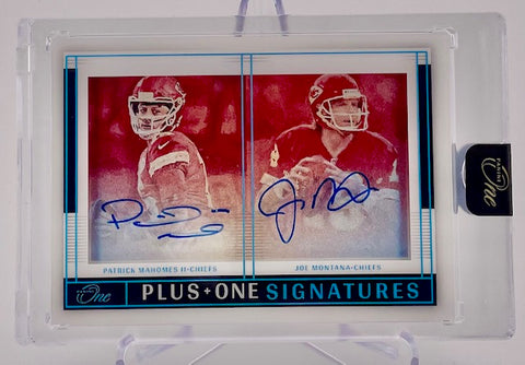 Chiefs Patrick Mahomes/Joe Montana 2021 Panini One No.154 #5/7 Autographed Single Card