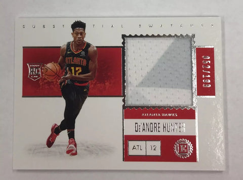 Hawks De'Andre Hunter 2019-20 Encased FOTL No.SR-DAH #052/199 Relic Rookie Single Card