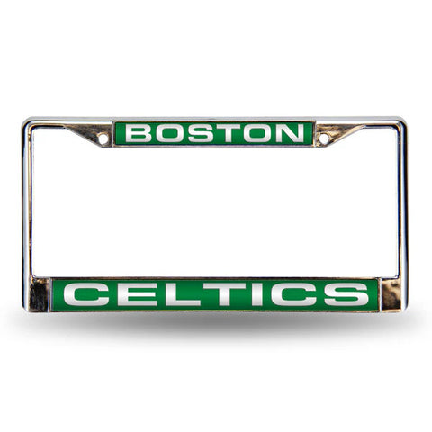 Celtics Laser Cut License Plate Frame Silver