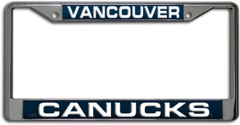 Canucks Laser Cut License Plate Frame Silver