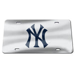 Yankees Laser Cut License Plate Tag Acrylic Silver