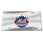 Mets Laser Cut License Plate Tag Acrylic Silver