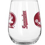 FSU 16oz Curved Beverage Stemless Wine Glass