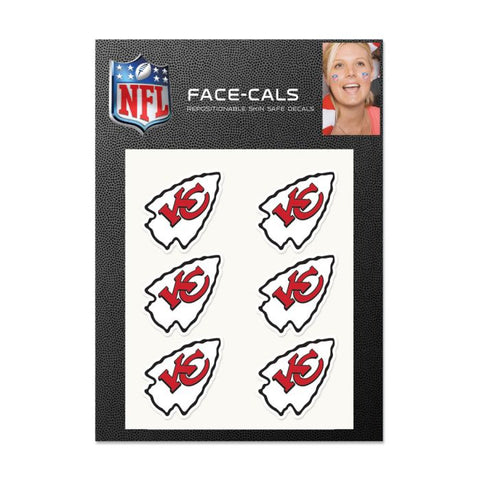 Chiefs Face Cals Tattoos 6-Pack