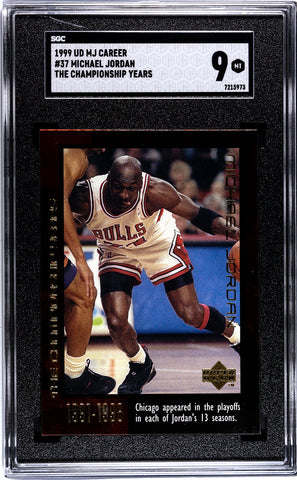 Bulls Michael Jordan 1999 Upper Deck MJ Career No.37 The Championship Years SGC Graded 9 Single Card (7215973)
