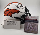 Broncos Mini Helmet - Karl Mecklenburg - Autographed w/ JSA Certificate of Authentication