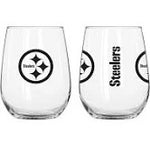 Steelers 16oz Curved Gameday Stemless Wine Glass