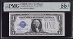1928B $1 Silver Certificate Dollar Bill - Fr#1602, GB Block, Woods/Mills - PMG Graded 55 (Lot of 4)