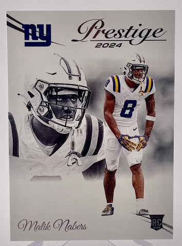 Giants/LSU Malik Nabers 2024 Panini Prestige H2 No.306 Rookie Single Card