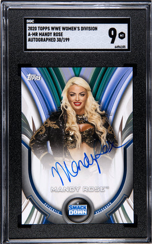 WWE Mandy Rose 2020 Topps WWE Women's Division No.A-MR #30/199 Autographed SGC Graded 9 Single Card