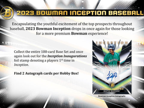 2023 Bowman Inception MLB Hobby Box