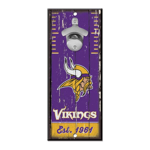 Vikings 5x11 Wood Bottle Opener Sign