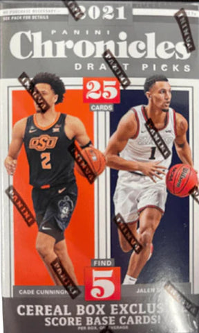 2021-22 Panini Chronicles Draft Picks NCAA NBA Cereal Box