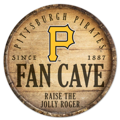 Pirates Wood Sign Round 14" Fan Cave