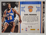 Knicks Earl Monroe 2010-11 Panini Limited No.10 #5/5 Autographed Relic Single Card