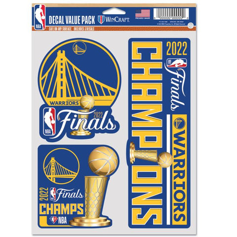 Warriors 2022 NBA Finals Champs Fan Decal 3-Pack