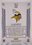 Vikings JJ McCarthy 2024 Panini Photogenic No.9 #68/75 Rookie Single Card