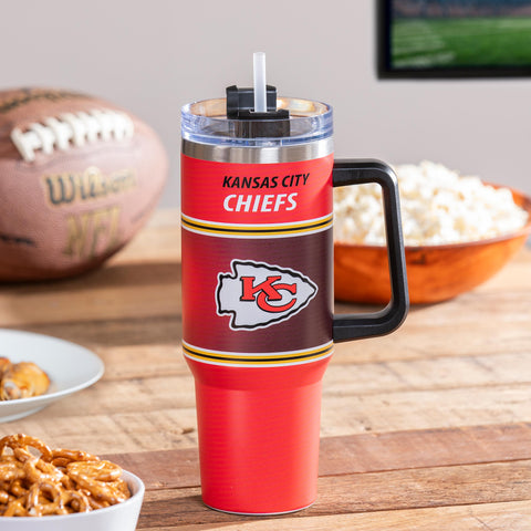 Chiefs 40oz Stainless Steel Canyon Cup w/ Straw