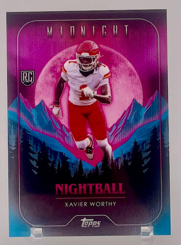 Chiefs Xavier Worthy 2024 Topps Midnight No.NB-10 Rookie Single Card