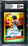 Astros Jose Altuve 2020 Donruss Optic No.86S-JO #05/10 SGC Graded 9 Autographed Single Card