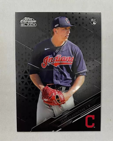 Indians James Karinchak 2020 Topps Chrome Black No.92 Rookie Single Card