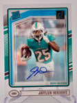 Dolphins Jaylen Wright 2024 Panini Clearly Donruss No.84 Autographed Rookie Single Card