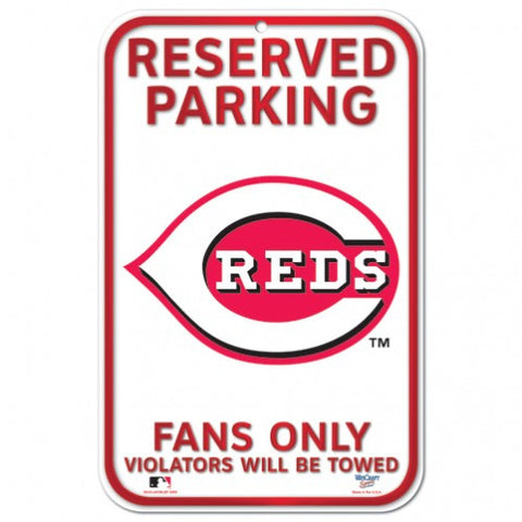 Reds Plastic Sign 11x17 Reserved Parking White