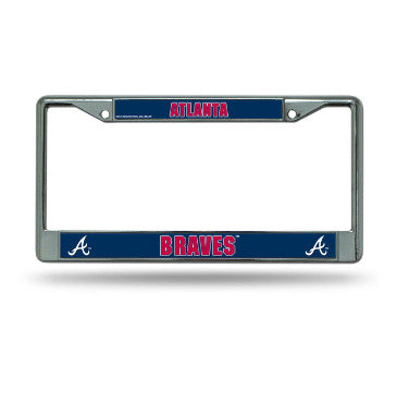 Braves Chrome License Plate Frame Silver
