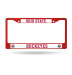 Ohio St Chrome License Plate Frame Color Red
