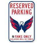 Capitals Plastic Sign 11x17 Reserved Parking White