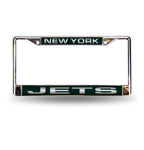 Jets Laser Cut License Plate Frame Silver NFL