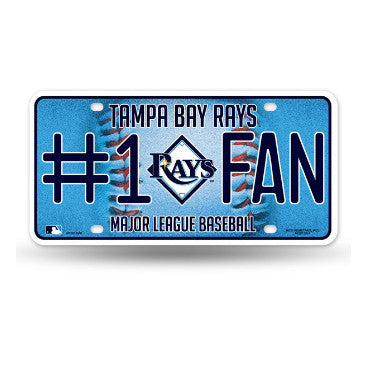 Rays #1 Fan Metal License Plate Tag Bling