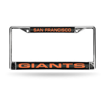 Giants Laser Cut License Plate Frame Silver MLB