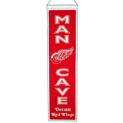 Red Wings 8"x32" Wool Banner Man Cave