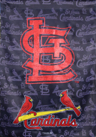 Cardinals Embossed Suede Garden Flag Glitter MLB