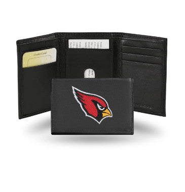 Cardinals Leather Wallet Embroidered Trifold NFL