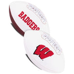 Wisconsin Full Size Autograph White Panel Football