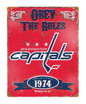 Capitals Obey Embossed Metal Sign