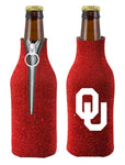 Oklahoma Bottle Coolie Glitter Red