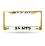 Saints Chrome License Plate Frame Color Gold