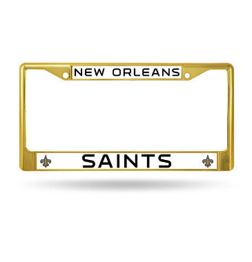Saints Chrome License Plate Frame Color Gold
