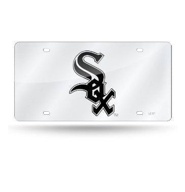 White Sox Laser Cut License Plate Tag Silver