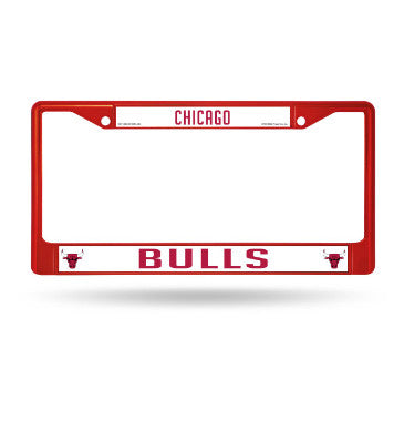 Bulls Chrome License Plate Frame Color Red